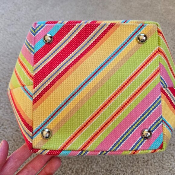 Talbots Colorful Stripe Bag with Bamboo Handles - Picture 8 of 8
